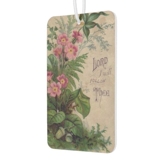 ヴィンテージフローラ祈りの言葉引用文 カーエアーフレッシュナー (左)