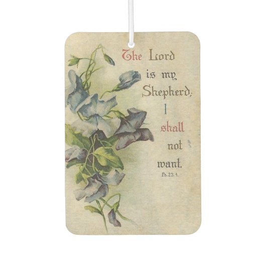 ヴィンテージフローラ祈りの言葉聖なる書物、 経典引用文 カーエアーフレッシュナー (正面)