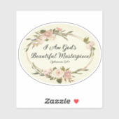 ヴィンテージフローラ私は神の最高傑作クリスチャン シール (シート)