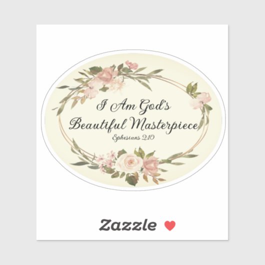 ヴィンテージフローラ私は神の最高傑作クリスチャン シール (シート)