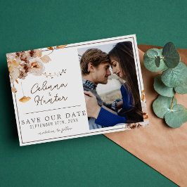 ヴィンテージフローラ秋のドライフラワーウォーターカラー セーブザデート