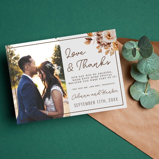 ヴィンテージフローラ秋のドライフラワーサンキュー サンキューカード