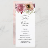 ヴィンテージフローラ秋の結婚式プログラム プログラム (正面/裏面)