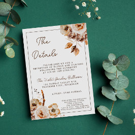 ヴィンテージフローラ秋乾花結婚ズ エンクロージャーカード