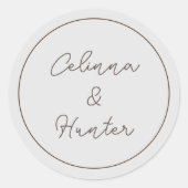 ヴィンテージフローラ秋乾花結婚ズ ラウンドシール (正面)