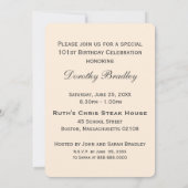 ヴィンテージフローラ第101誕生祝いカスタム 招待状 (裏面)