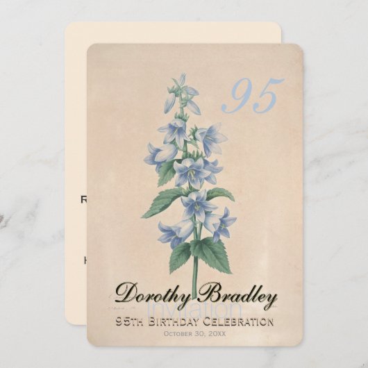 ヴィンテージフローラ第95誕生祝いカスタム 招待状 (正面/裏面)