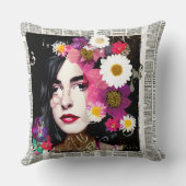 ヴィンテージフローラ紙コラージアート クッション (裏面)