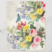 ヴィンテージフローラ紙シート (正面/裏面)