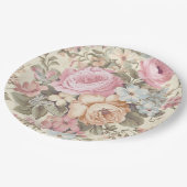 ヴィンテージフローラ紙プレート ペーパープレート (アングル)