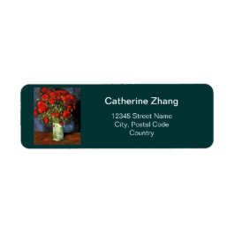 ヴィンテージフローラ素晴らしアートレッドポピー住所 シール