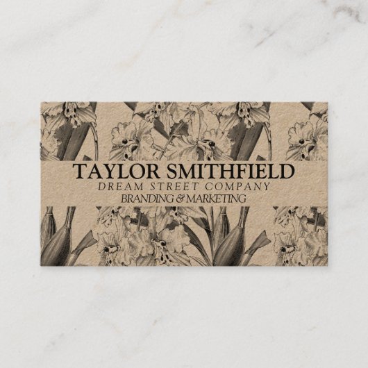 ヴィンテージフローラ素晴らしラインクラフト名刺 名刺 (正面)