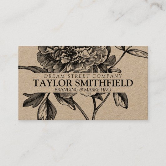 ヴィンテージフローラ素晴らしラインクラフト名刺 名刺 (正面)