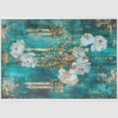 ヴィンテージフローラ素朴チャンデリアフランスのデコペ 薄葉紙 (正面)