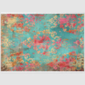 ヴィンテージフローラ素朴テクスチャフランスのの切り離し 薄葉紙 (正面)