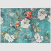 ヴィンテージフローラ素朴テクスチャフランスのの切り離し 薄葉紙 (正面)