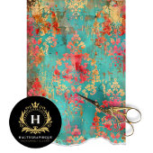 ヴィンテージフローラ素朴テクスチャフランスのの切り離し 薄葉紙