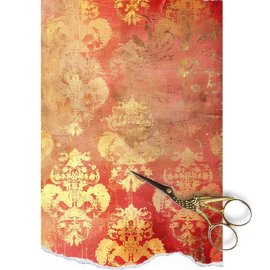 ヴィンテージフローラ素朴テクスチャフランスのの切り離し 薄葉紙