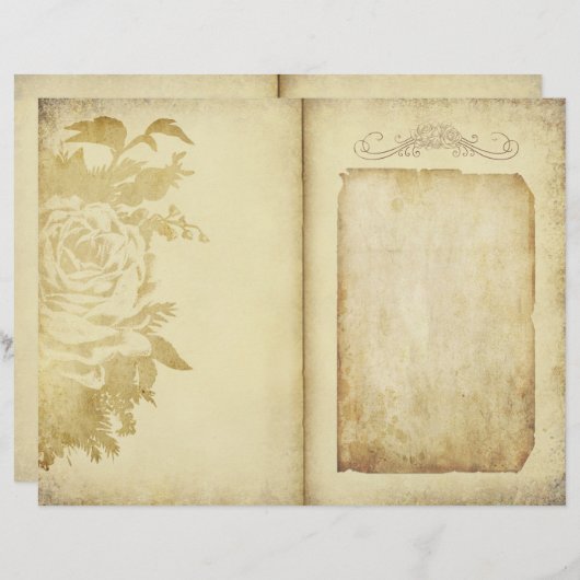 ヴィンテージフローラ素朴支払仕訳帳ページ (正面/裏面)