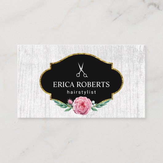 ヴィンテージフローラ素朴美容師 名刺 (正面)