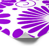 ヴィンテージフローラ紫ポスター ポスター (角)