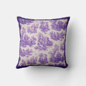 ヴィンテージフローラ紫色トワールデジュイミモノグラム クッション (裏面)