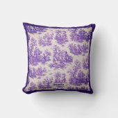 ヴィンテージフローラ紫色トワールデジュイミモノグラム クッション (正面)
