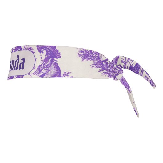 ヴィンテージフローラ紫色トワールデジュイミモノグラム タイヘッドバンド (回転90)
