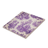 ヴィンテージフローラ紫色トワールデジュイミモノグラム タイル (側面)