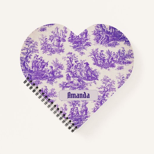 ヴィンテージフローラ紫色トワールデジュイミモノグラム ノートブック (正面)