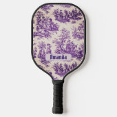 ヴィンテージフローラ紫色トワールデジュイミモノグラム ピックルボールラケット (裏面)