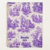 ヴィンテージフローラ紫色トワールデジュイミモノグラム プランナー手帳 (正面)