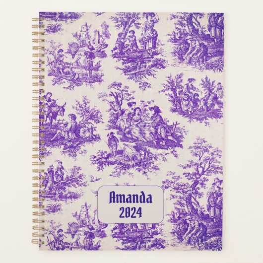ヴィンテージフローラ紫色トワールデジュイミモノグラム プランナー手帳 (正面)