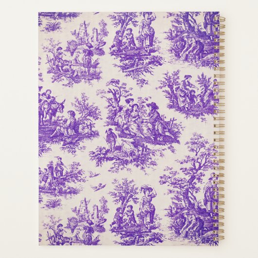 ヴィンテージフローラ紫色トワールデジュイミモノグラム プランナー手帳 (裏面)