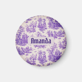 ヴィンテージフローラ紫色トワールデジュイミモノグラム マグネット