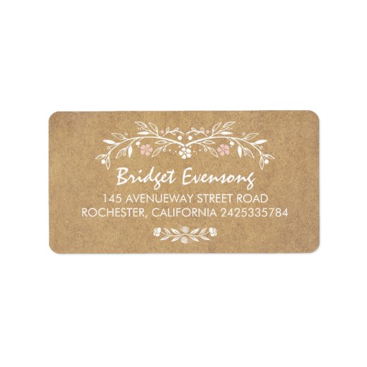 ヴィンテージフローラ結婚かわいい ラベル (正面)