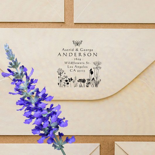 ヴィンテージフローラ結婚したカップル差出人住所ルベ ラバースタンプ