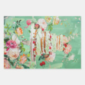 ヴィンテージフローラ結婚のケーキフードベーカリーデコパージュ ラッピングペーパーシート (正面2)