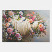 ヴィンテージフローラ結婚のケーキフードベーカリーデコパージュ ラッピングペーパーシート (正面2)