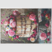 ヴィンテージフローラ結婚のケーキフードベーカリーデコパージュ 薄葉紙 (正面)