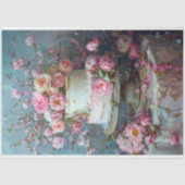 ヴィンテージフローラ結婚のケーキフードベーカリーデコパージュ 薄葉紙 (正面)