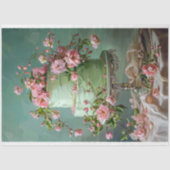 ヴィンテージフローラ結婚のケーキフードベーカリーデコパージュ 薄葉紙 (正面)