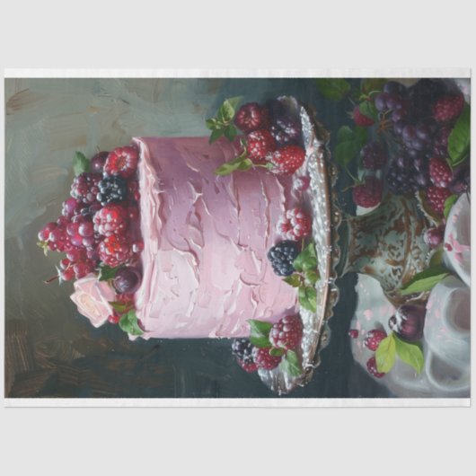 ヴィンテージフローラ結婚のケーキフードベーカリーデコパージュ 薄葉紙 (正面)