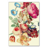 ヴィンテージフローラ結婚のテーブルカード テーブルナンバー (裏面)