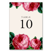 ヴィンテージフローラ結婚のテーブル番号カード テーブルナンバー (裏面)