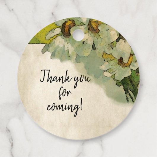 ヴィンテージフローラ結婚のデイジーに感謝す来る フェイバータグ (裏面)