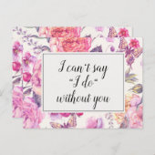 ヴィンテージフローラ結婚のブライドメイド提案カード ポストカード (正面/裏面)