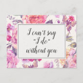 ヴィンテージフローラ結婚のブライドメイド提案カード ポストカード (正面)