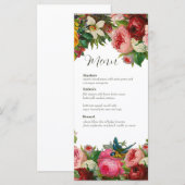 ヴィンテージフローラ結婚のメニューカード (正面/裏面)