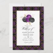 ヴィンテージフローラ結婚の写真 招待状 (正面)